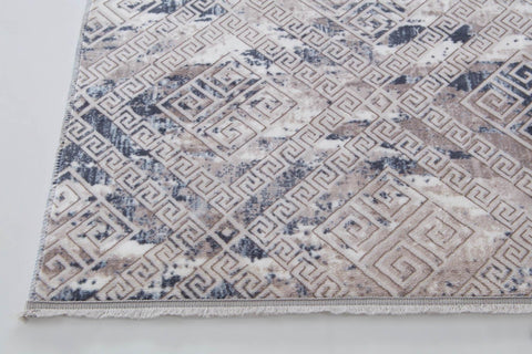 Aksu Non-Slip Floor Carpet with Tassels 120x180 Lois Blue