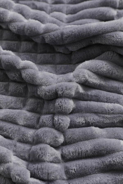 Merinos Modern Line 3 Piece Double Blanket Set Dark Gray