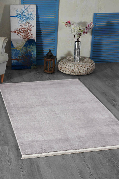 Jassrug Royal Tasseled Carpet 120X180 Light Gray