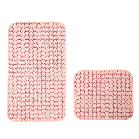 Jassrug Leila Heart Embos 2-pack Bath Mat Pink