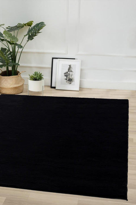 Jassrug Fur Carpet 160X220 Black