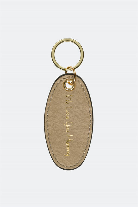 Case Look Leather Beige Metal Keychain 03