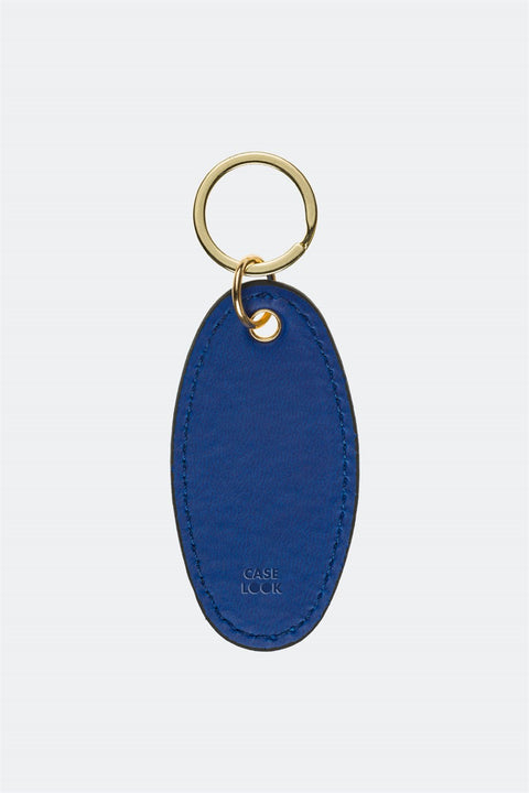 Case Look Leather Navy Blue Metal Keychain 01