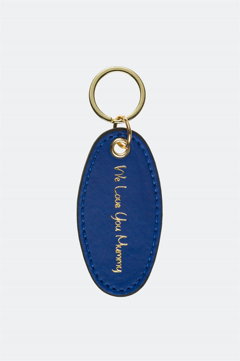 Case Look Leather Navy Blue Metal Keychain 03