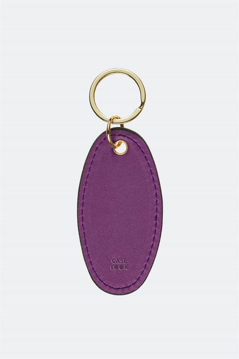 Case Look Leather Purple Metal Keychain 01