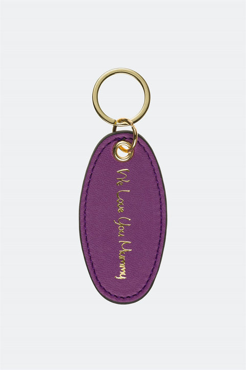 Case Look Leather Purple Metal Keychain 03