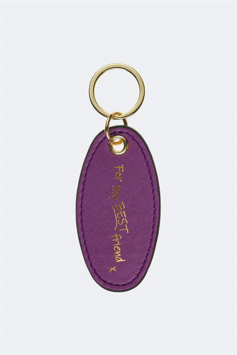 Case Look Leather Purple Metal Keychain 04