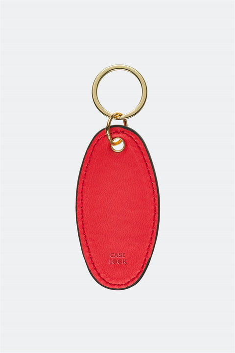 Case Look Leather Red Metal Keychain 01