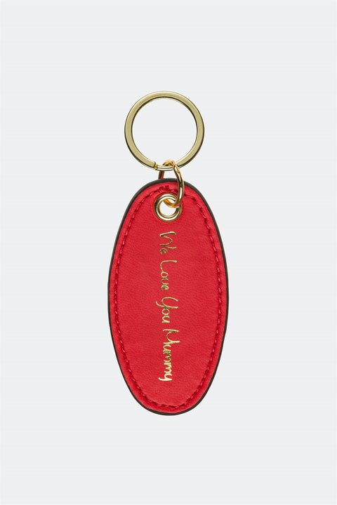 Case Look Leather Red Metal Keychain 03