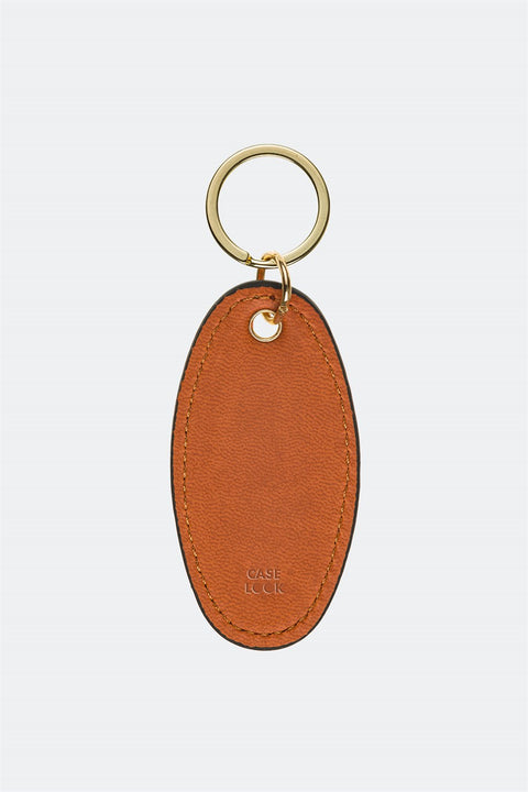 Case Look Leather Tan Metal Keychain 01