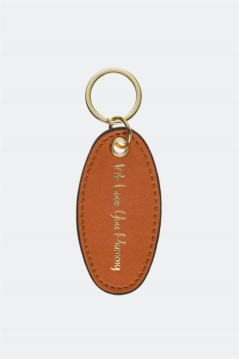 Case Look Leather Tan Metal Keychain 03