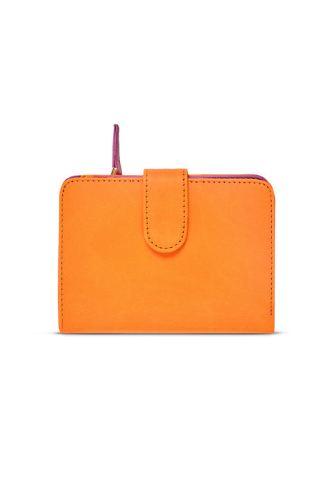 Case Look Women's Orange Colored Snap Wallet Paris 04