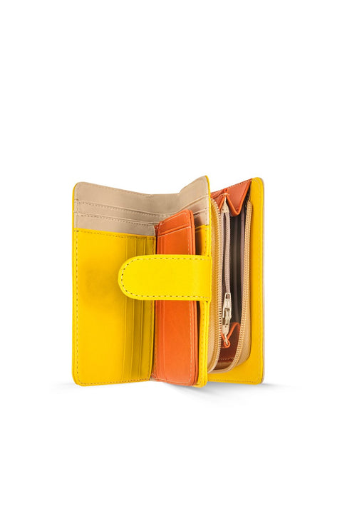 Case Look Women's Yellow Colored Snap Wallet Paris 03