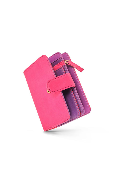 Case Look Women's Pink Colored Snap Wallet Paris 01