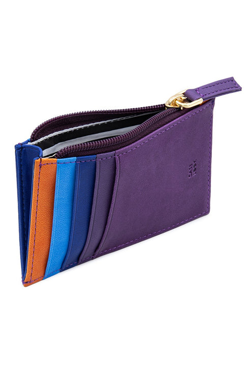 Case Look Women's Purple Zippered Card Holder Sophie 06