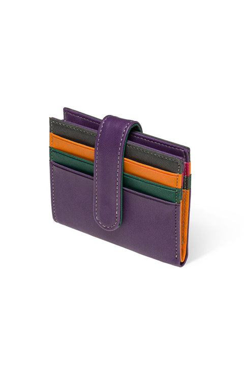 Case Look Women's Purple Colored Snap Card Holder Jojo 05