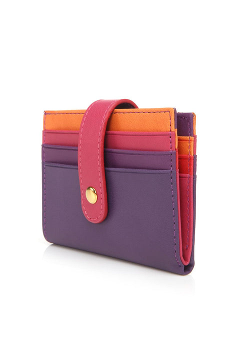 Case Look Women's Purple Colored Snap Card Holder Jojo 03