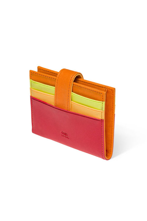 Case Look Women's Red Color Snap Card Holder Jojo 01