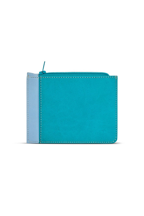 Case Look Women's Turquoise Colored Zippered Card Holder Pia 04