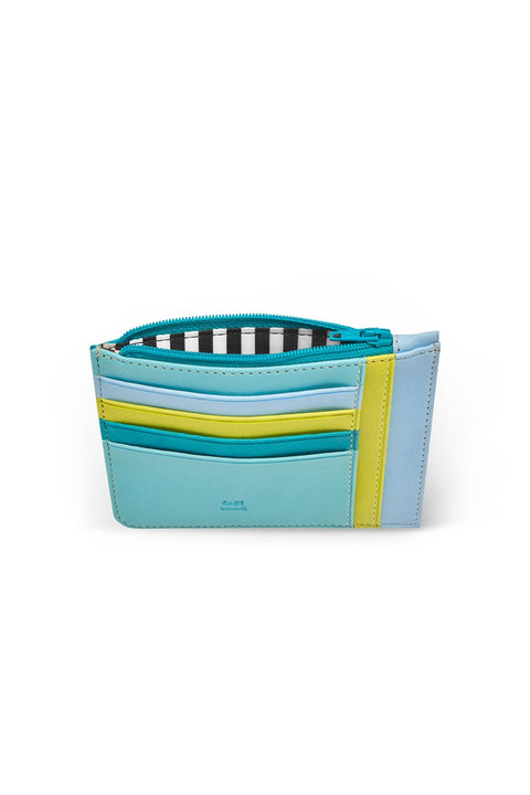 Case Look Women's Turquoise Colored Zippered Card Holder Pia 04