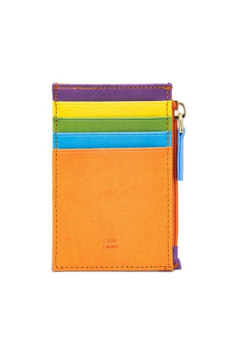 Case Look Women's Orange Zipper Card Holder Sophie 01