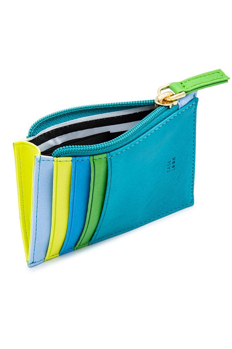 Case Look Women's Turquoise Zippered Card Holder Sophie 03