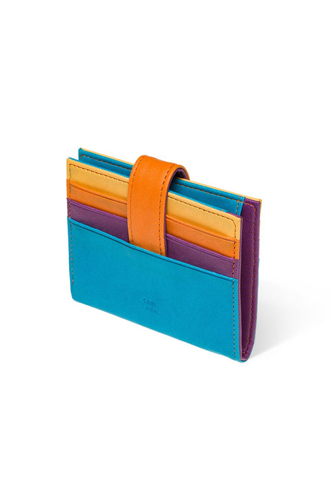 Case Look Women's Blue Colored Snap Card Holder Jojo 02