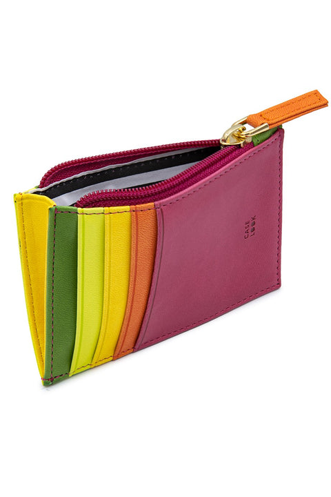 Case Look Women's Fuchsia Zippered Card Holder Sophie 04