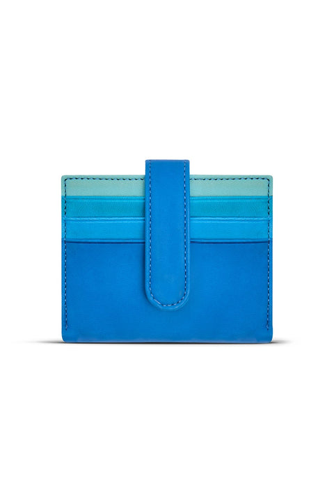 Case Look Women's Blue Colored Snap Card Holder Jojo 04