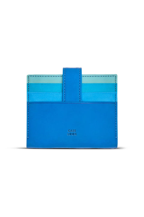 Case Look Women's Blue Colored Snap Card Holder Jojo 04