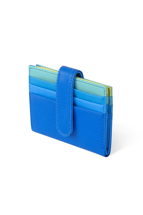 Case Look Women's Blue Colored Snap Card Holder Jojo 04