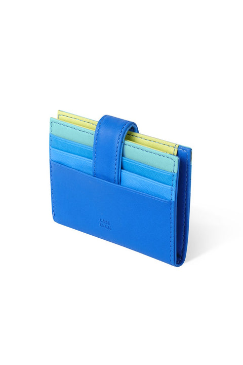 Case Look Women's Blue Colored Snap Card Holder Jojo 04