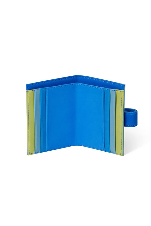 Case Look Women's Blue Colored Snap Card Holder Jojo 04