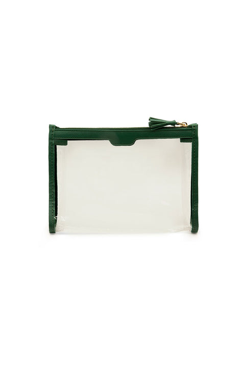 Case Look Women's Green Detailed Transparent Clutch Tina 10