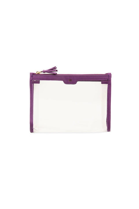 Case Look Women's Purple Detailed Transparent Clutch Tina 05