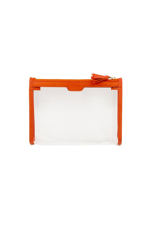 Case Look Women's Orange Detailed Transparent Clutch Tina 06