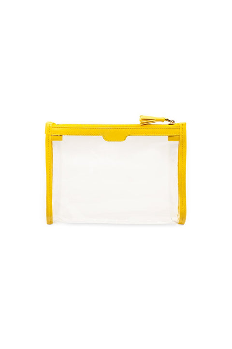 Case Look Women's Yellow Detailed Transparent Clutch Tina 08