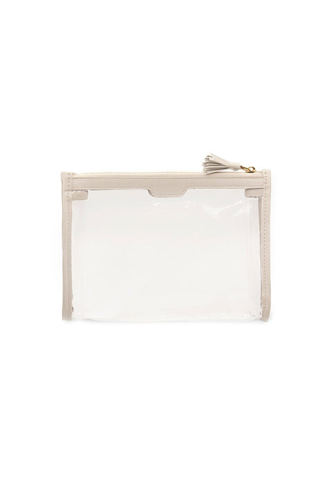 Case Look Women's Beige Detailed Transparent Clutch Tina 09