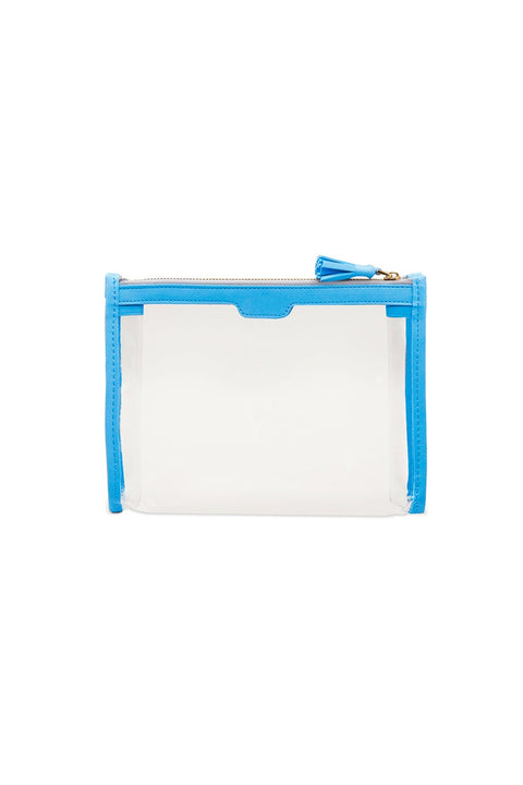 Case Look Women's Blue Detailed Zippered Transparent Clutch Tina 03