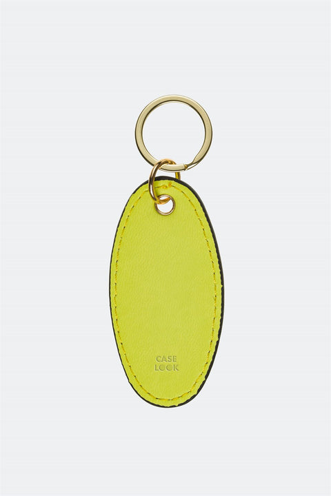 Case Look Leather Green Metal Keychain 01