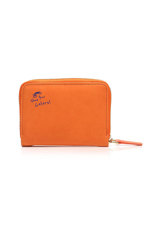 Case Look Women's Orange Wallet with Slogan Juno Sky 01