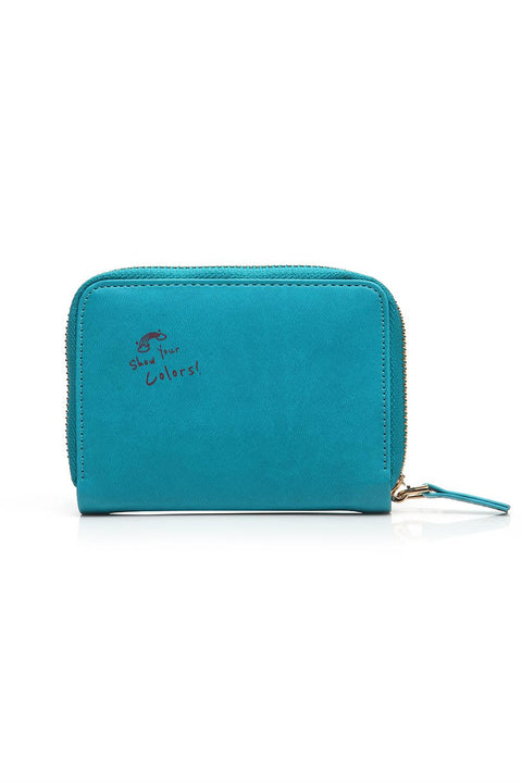 Case Look Women's Turquoise Wallet with Slogan Juno Sky 03
