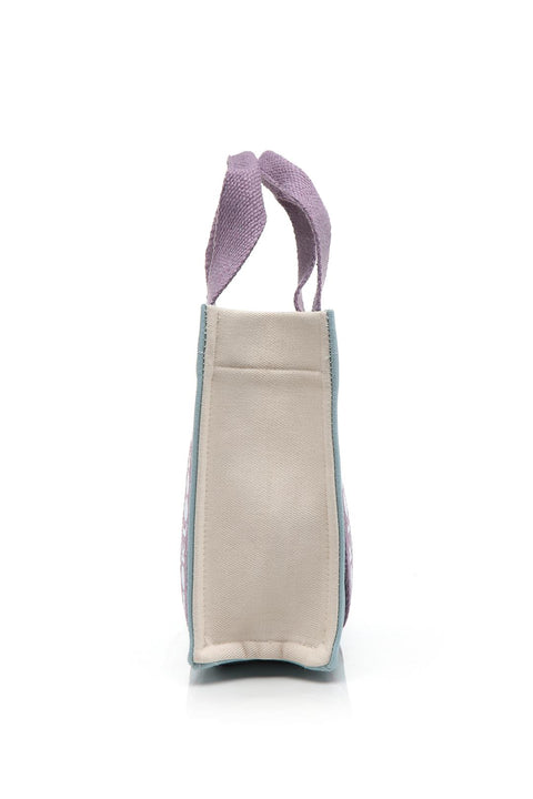 Case Look Women's Canvas Blue-Beige Shoulder Bag Edna 02