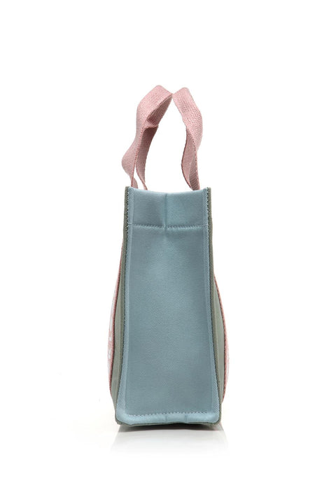 Case Look Women's Canvas Green-Blue Shoulder Bag Edna 03