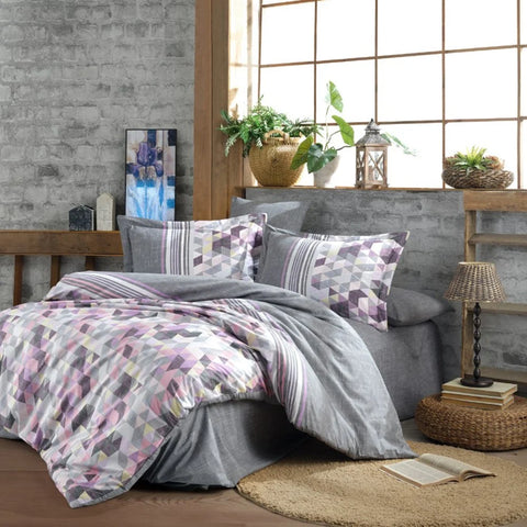 Hobby Arella Lila - Poplin Double Duvet Cover Set