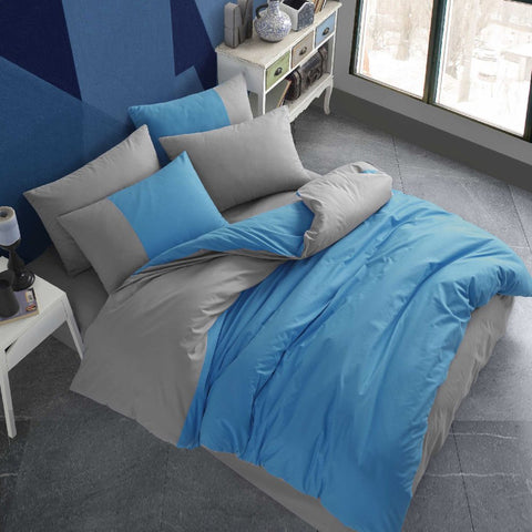 Hobby Diamond Blue - Poplin Double Duvet Cover Set