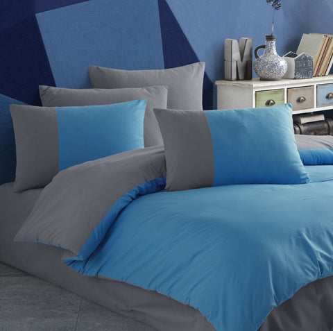 Hobby Diamond Blue - Poplin Double Duvet Cover Set