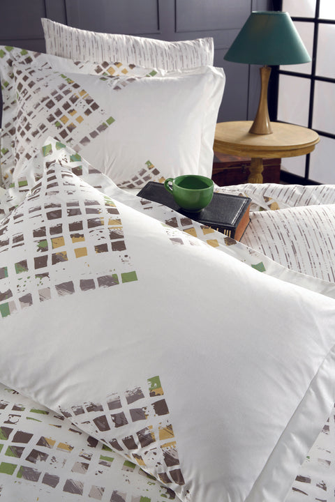 Hobby Rithym Green-Poplin Double Duvet Cover Set