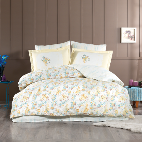 Hobby Perla Sarı - Poplin Double Duvet Cover Set