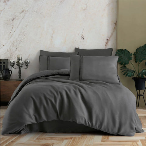 Hobby Modal Silk Double Bedlinen, Hard Coal